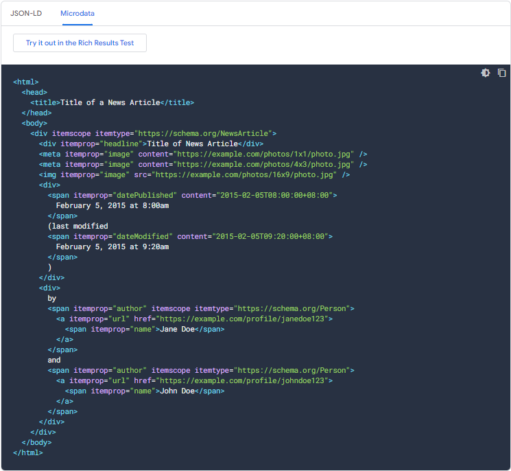 Microdata Schema Format