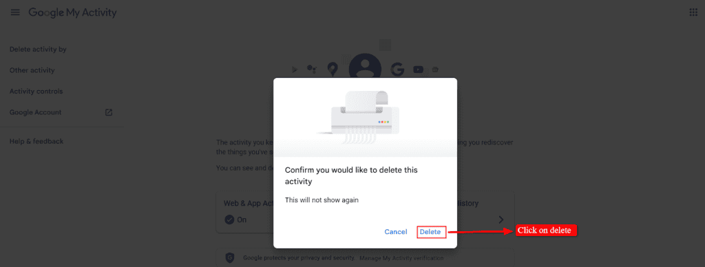 Confirm Delete - EyeUniversal Delte history