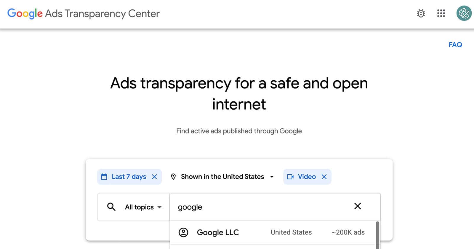 Google Ad Transparency